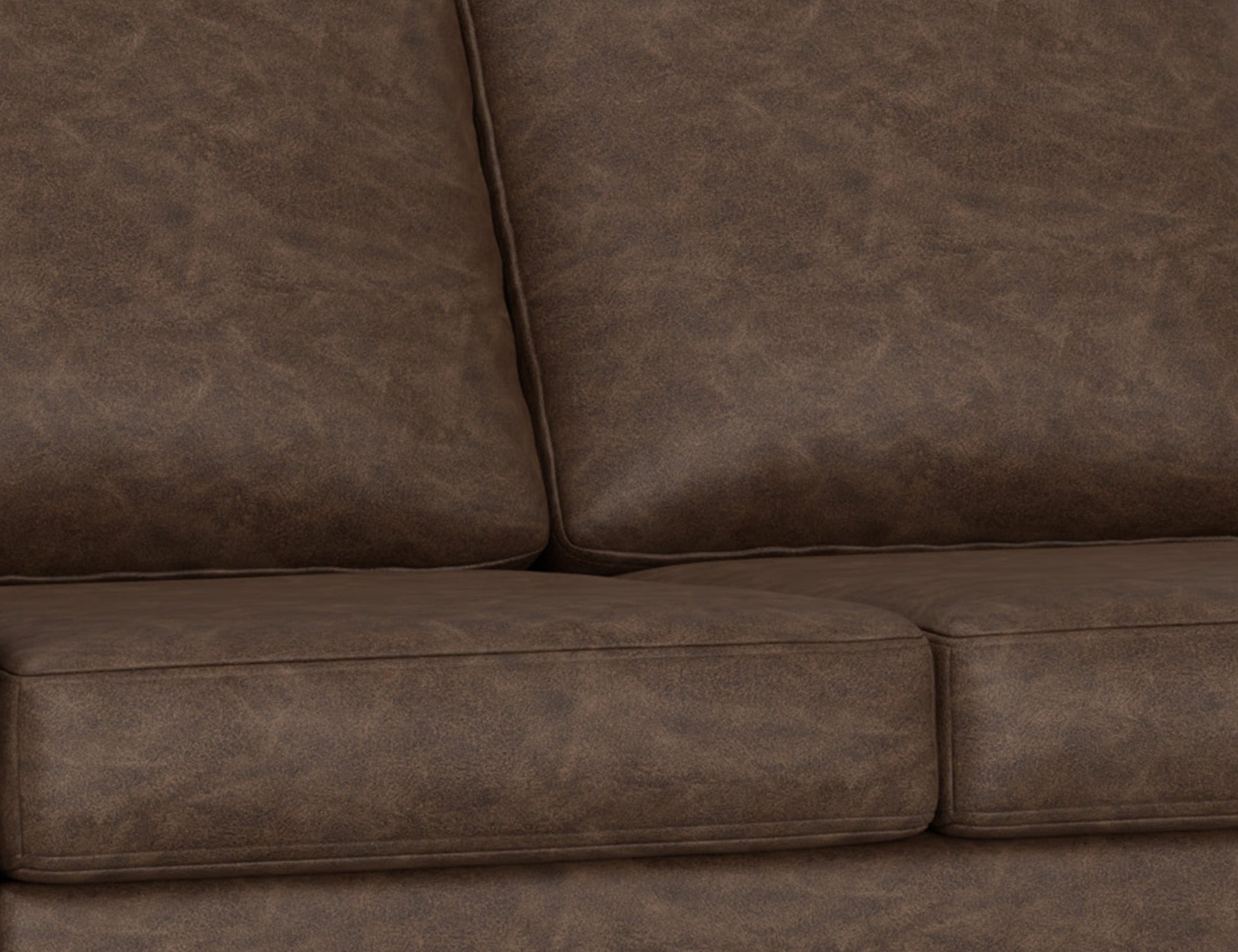 Wooden Frame & Base, Upholstered Square Ottoman - Chocolate Brown