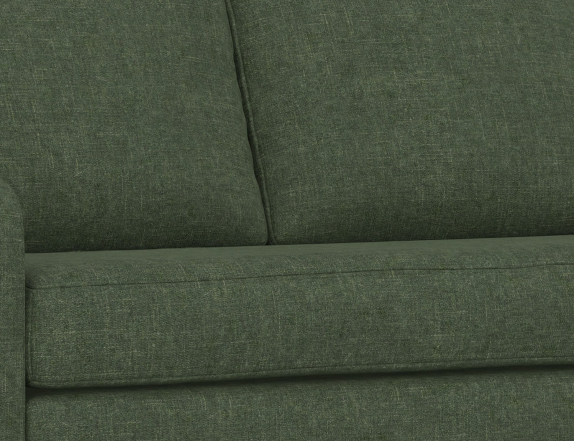 Wooden Frame & Base, Sectional Right-Arm Loveseat - Olive Green