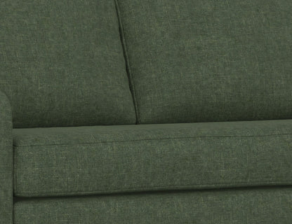 Wooden Frame & Base, Sectional Right-Arm Loveseat - Olive Green