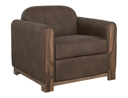 Wooden Frame & Base, Armchair - Dark Chocolate