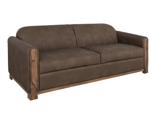 Wooden Frame & Base, Two-Cushion Sofa - Dark Chocolate