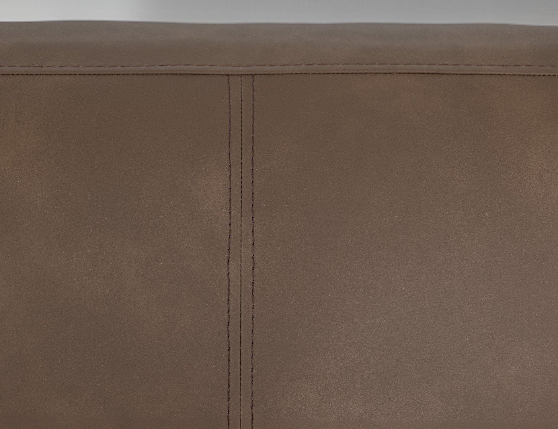Wooden Frame & Base, Upholstered Seat Ottoman - Dark Chocolate