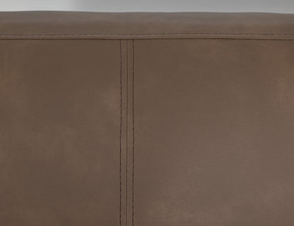 Wooden Frame & Base, Upholstered Seat Ottoman - Dark Chocolate
