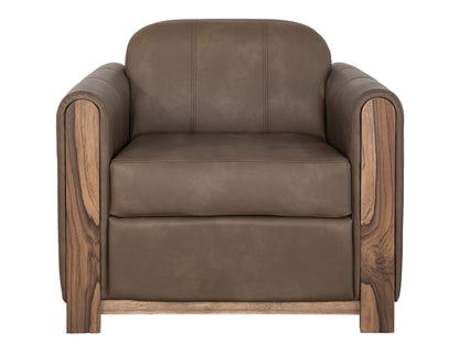 Wooden Frame & Base, Armchair - Dark Chocolate