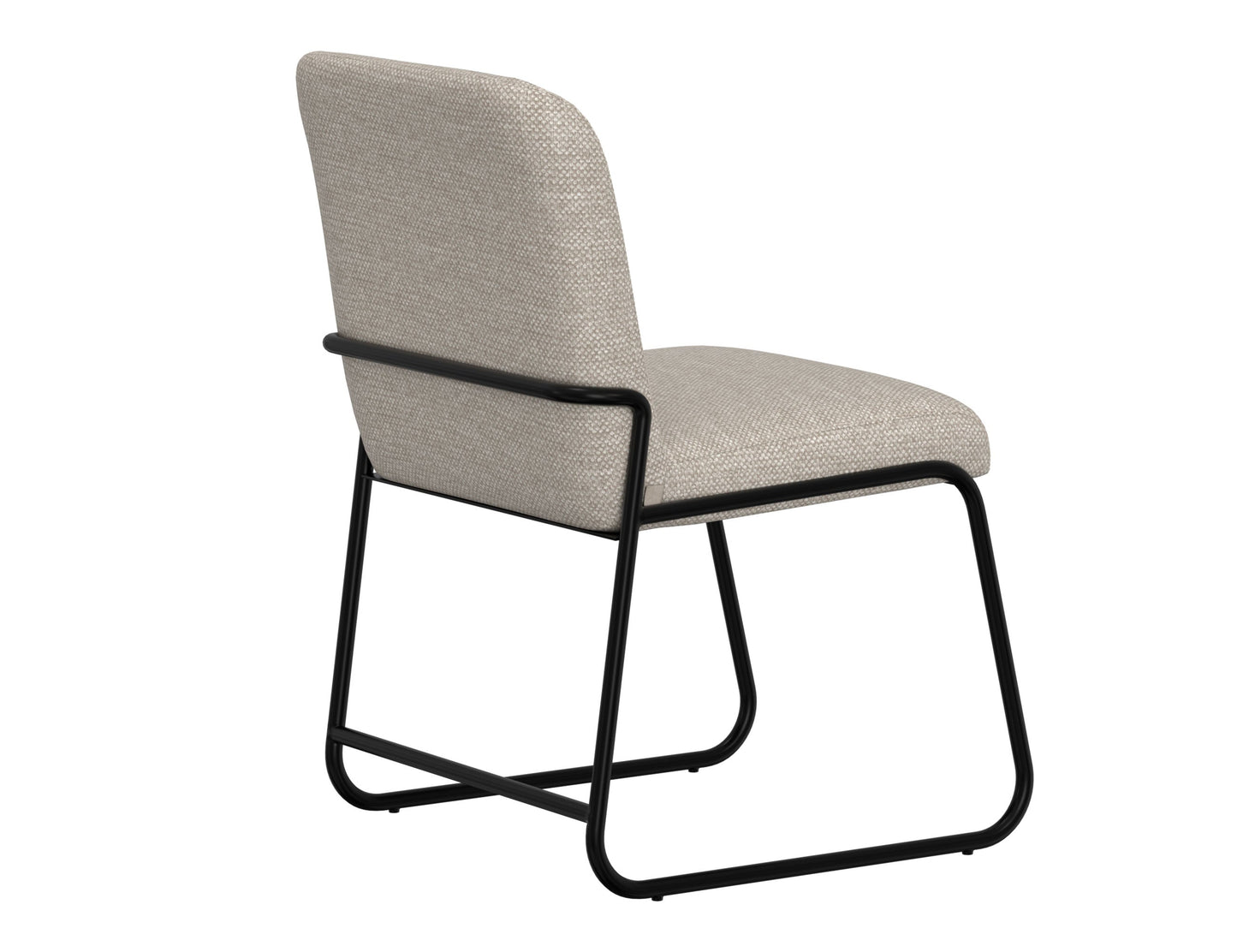 Wooden Frame & Metal Base, Upholstered Chair - Agreeable Gray