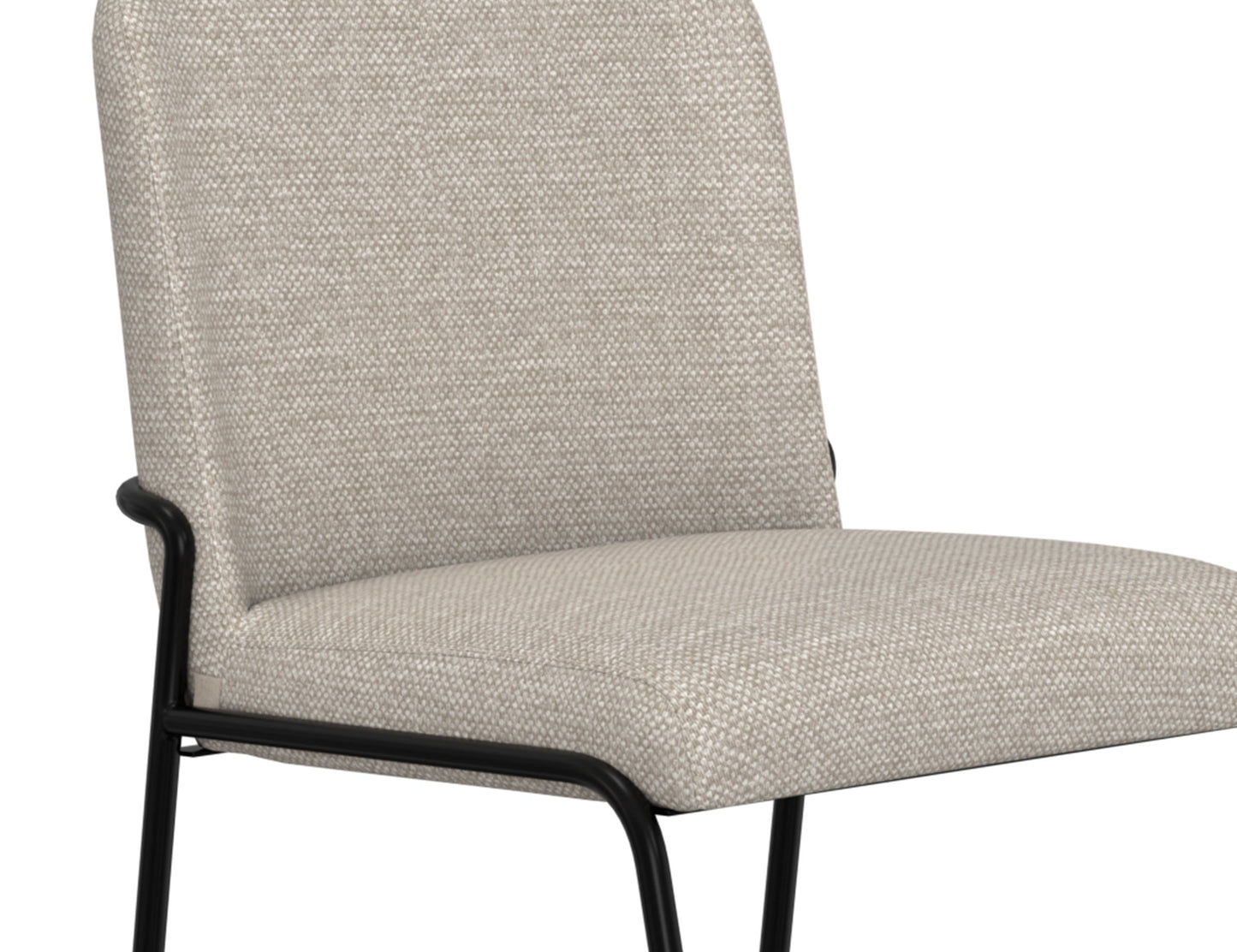 Wooden Frame & Metal Base, Upholstered Chair - Agreeable Gray