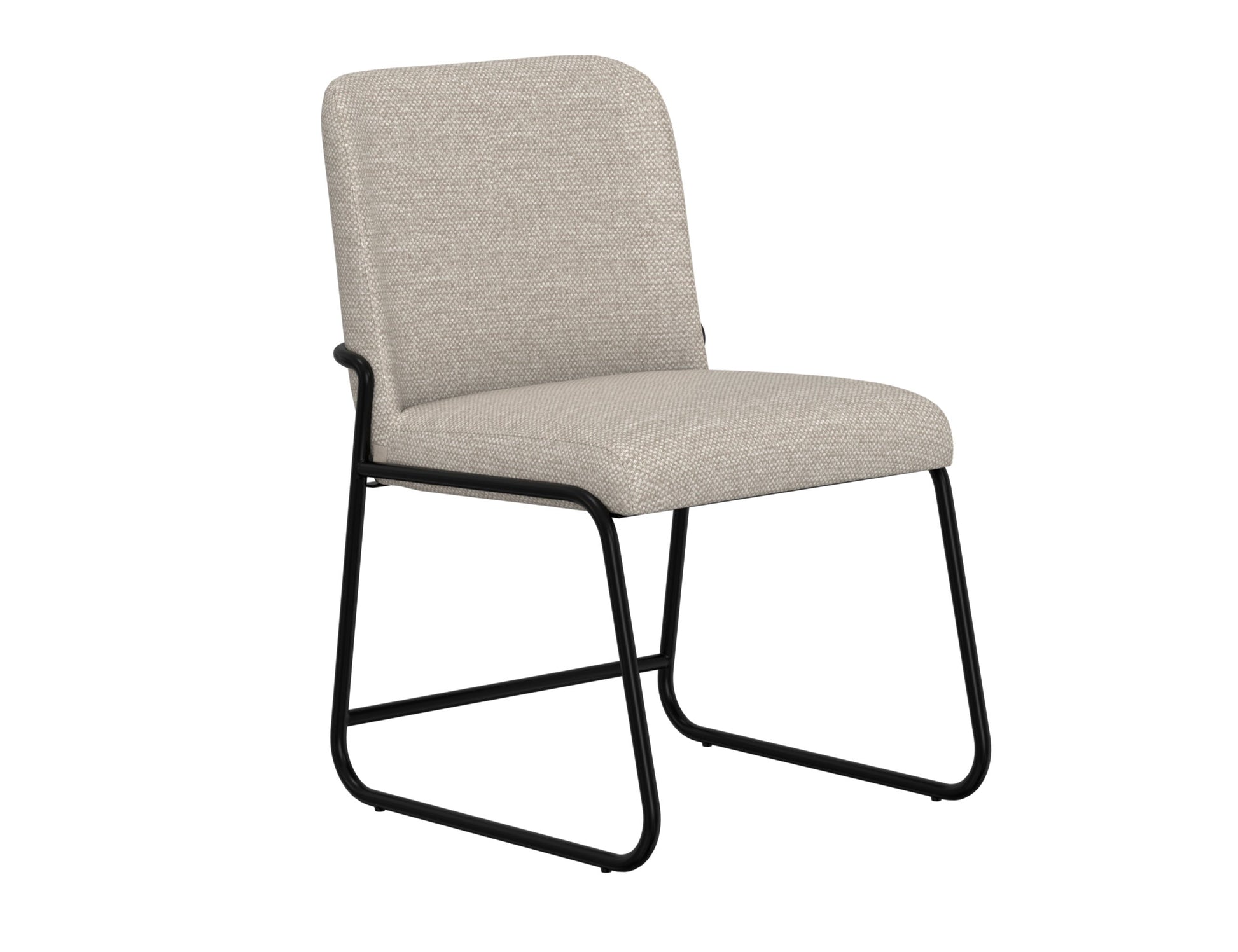 Wooden Frame & Metal Base, Upholstered Chair - Agreeable Gray