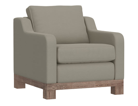 Wooden Frame & Base, Armchair - Almond Gray