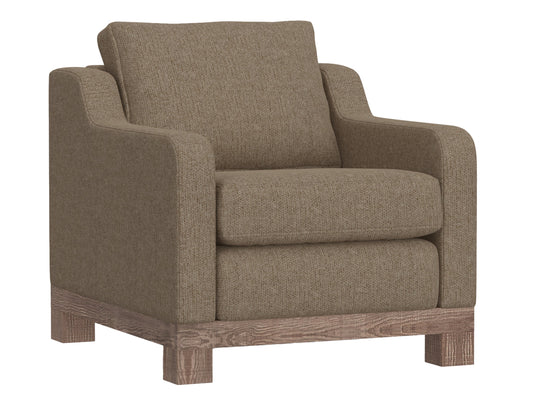 Wooden Frame & Base, Armchair - Brown Camel
