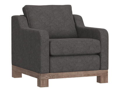 Wooden Frame & Base, Armchair - Iron Gray