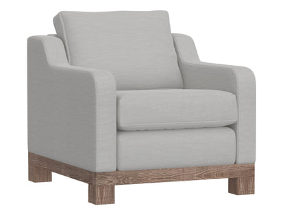 Wooden Frame & Base, Armchair - Ecru Beige