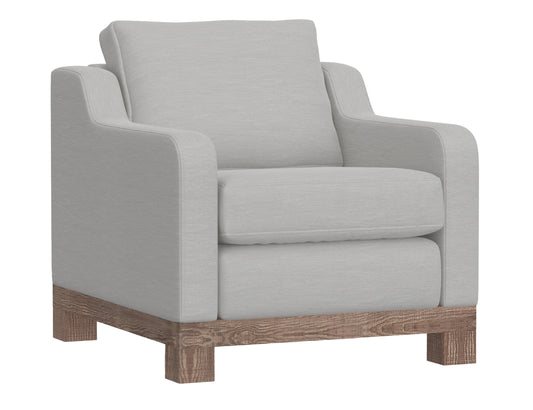 Wooden Frame & Base, Armchair - Ecru Beige