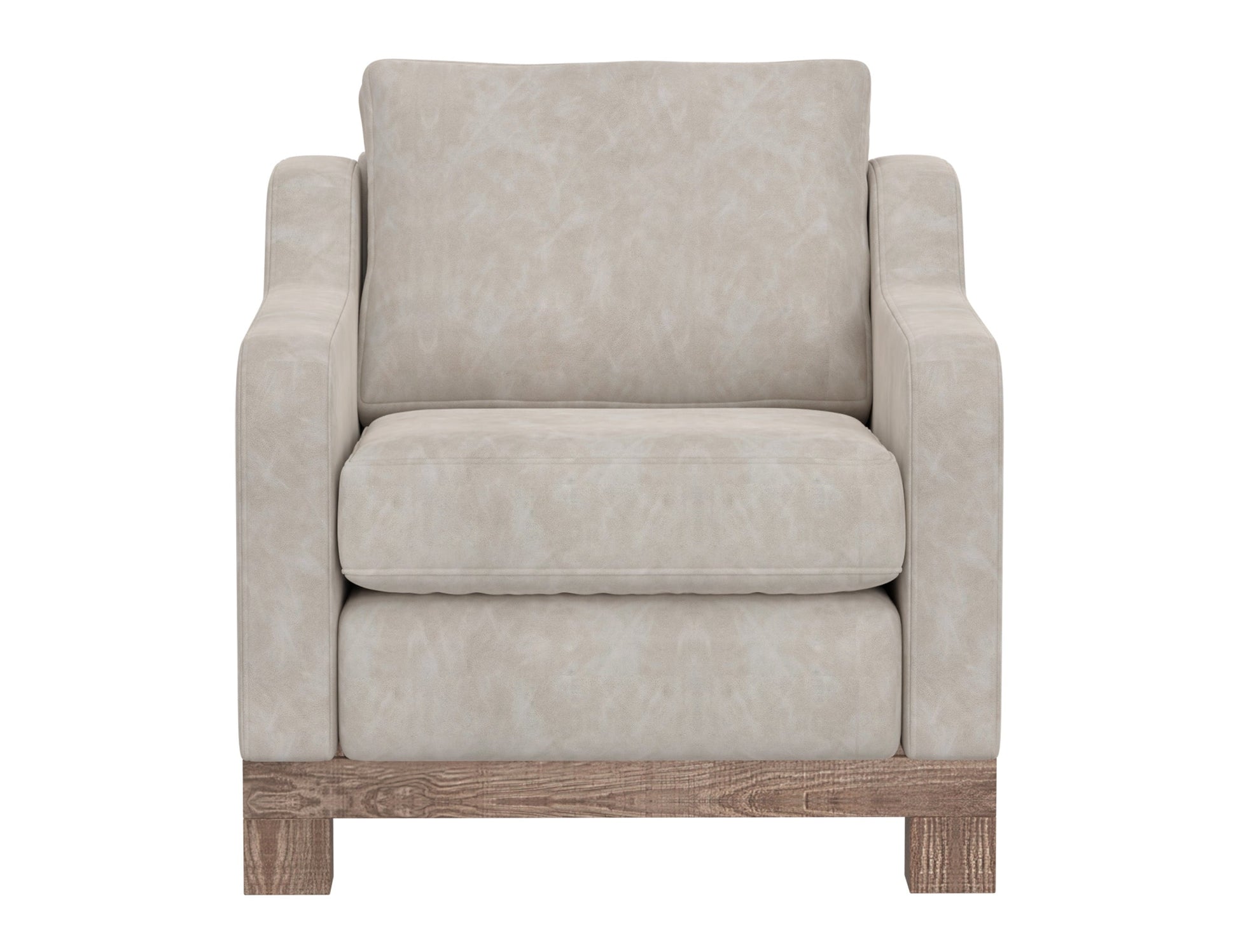 Wooden Frame & Base, Armchair - Ivory