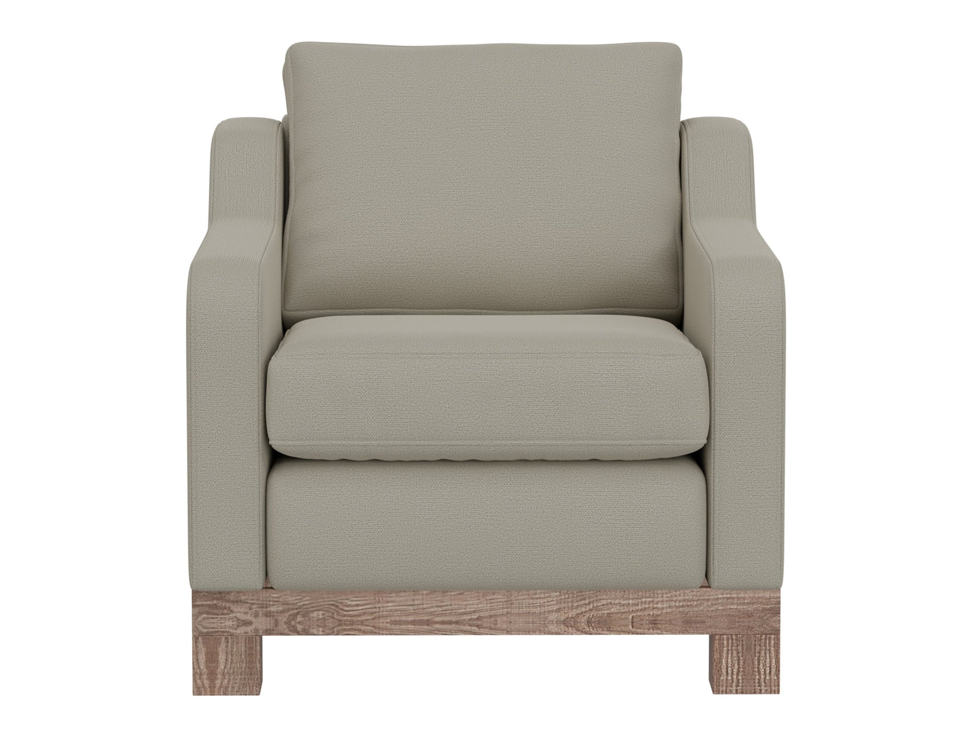 Wooden Frame & Base, Armchair - Almond Gray