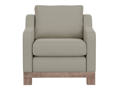 Wooden Frame & Base, Armchair - Almond Gray