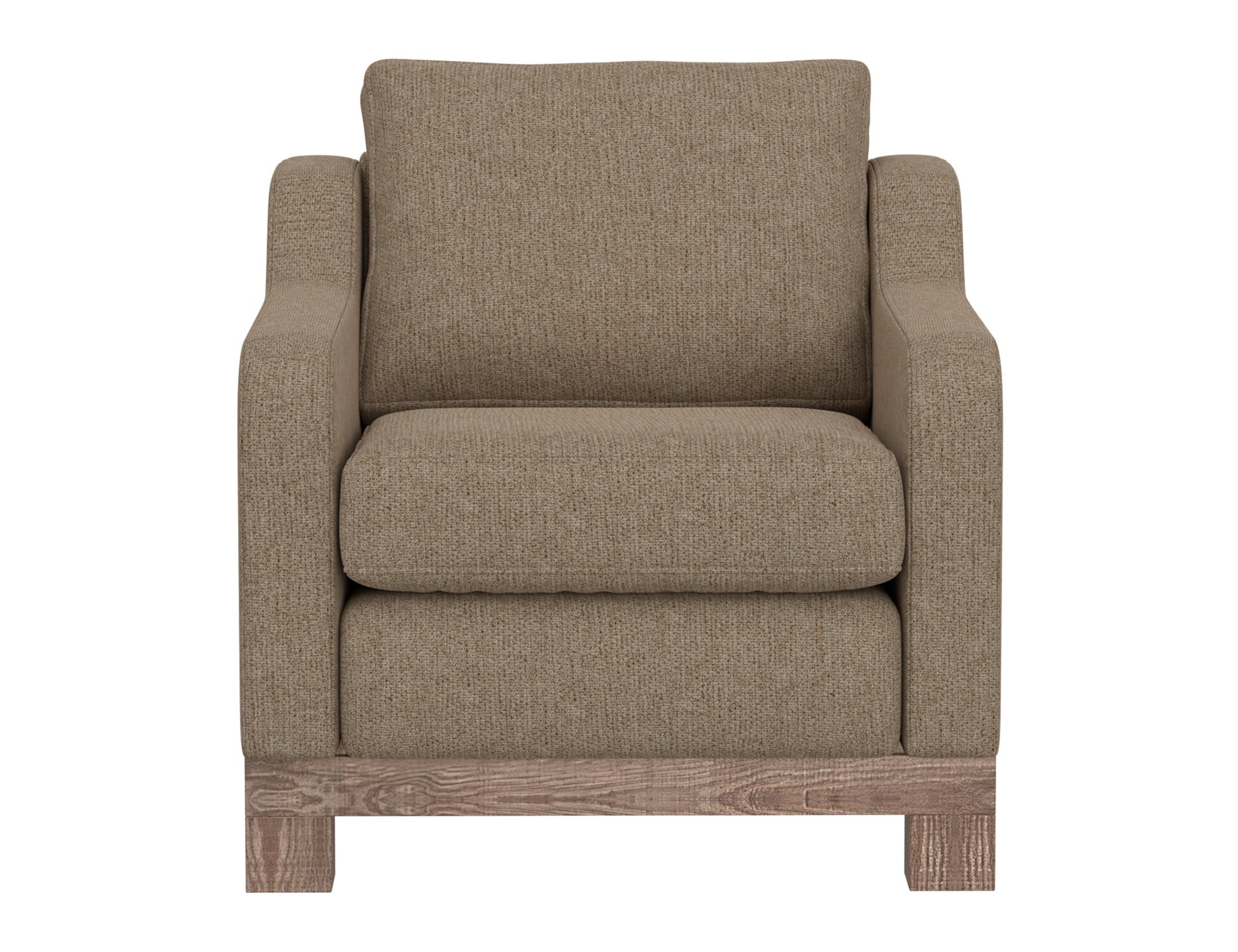 Wooden Frame & Base, Armchair - Brown Camel