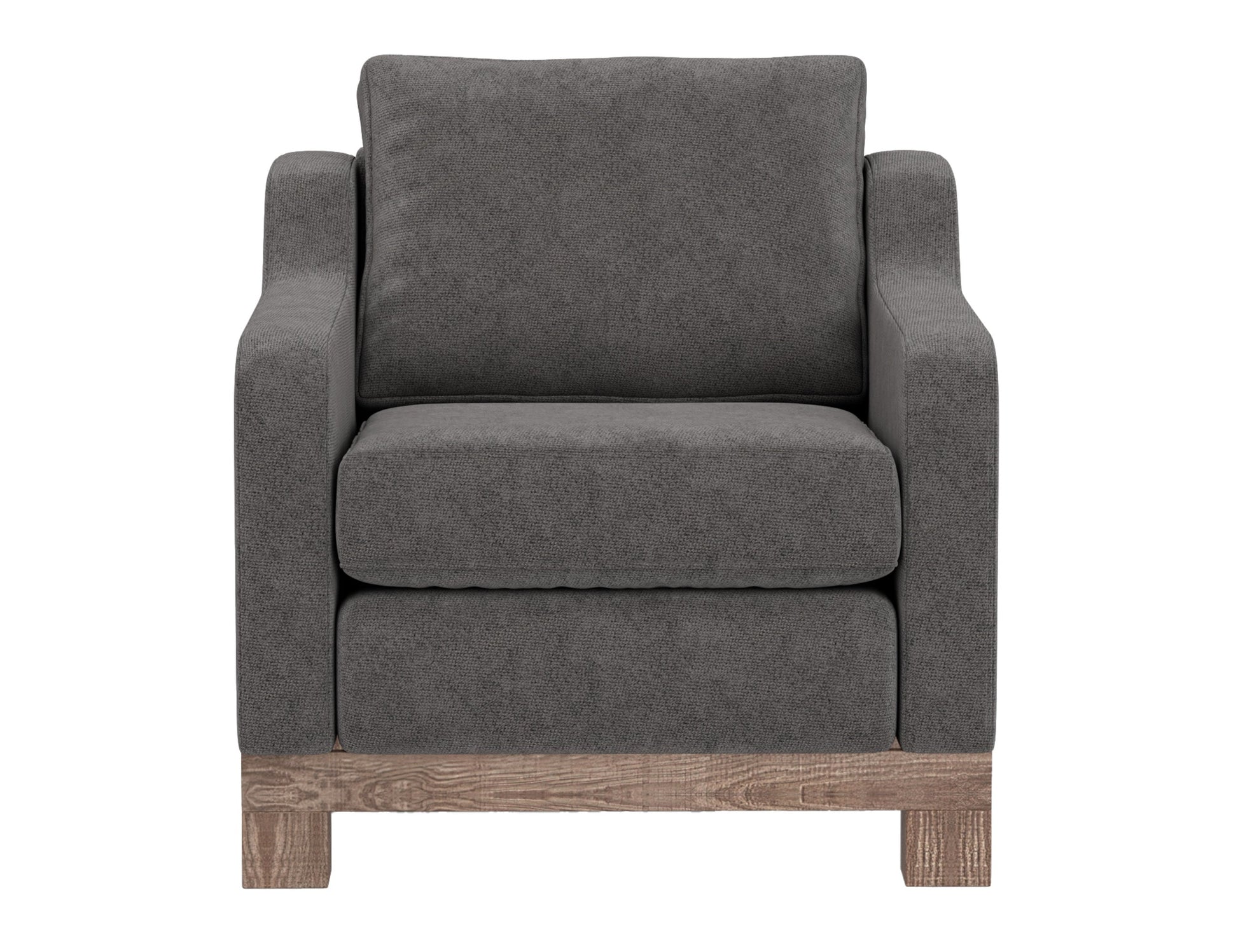 Wooden Frame & Base, Armchair - Iron Gray