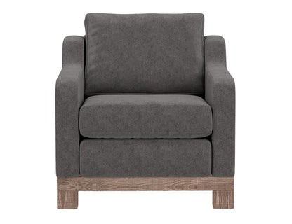Wooden Frame & Base, Armchair - Iron Gray