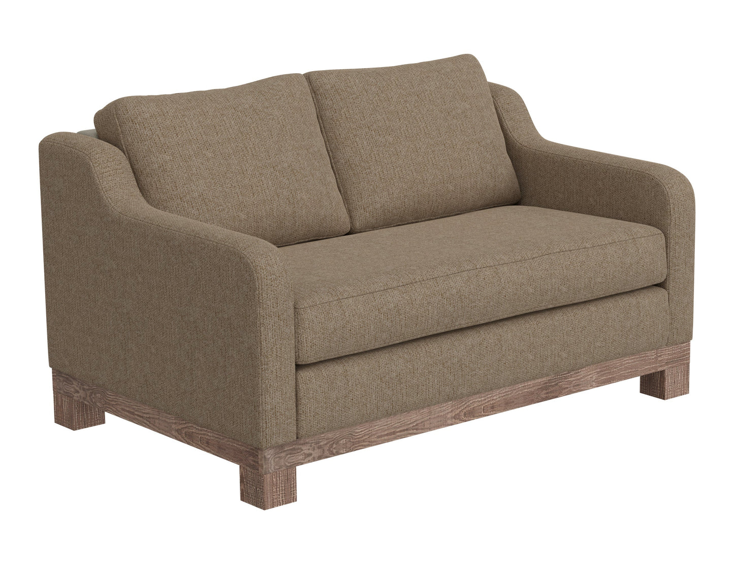Wooden Frame & Base, Loveseat - Brown Camel