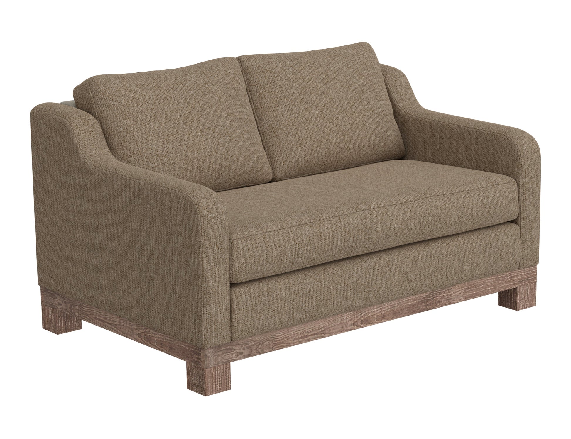 Wooden Frame & Base, Loveseat - Brown Camel