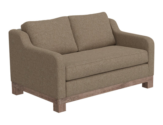 Wooden Frame & Base, Loveseat - Brown Camel