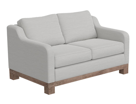 Wooden Frame & Base, Two-Cushion Loveseat - Ecru Beige