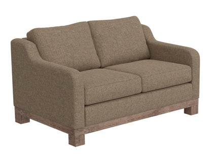 Wooden Frame & Base, Two-Cushion Loveseat - Brown Camel