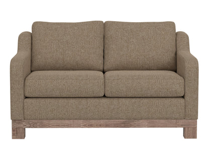 Wooden Frame & Base, Two-Cushion Loveseat - Brown Camel