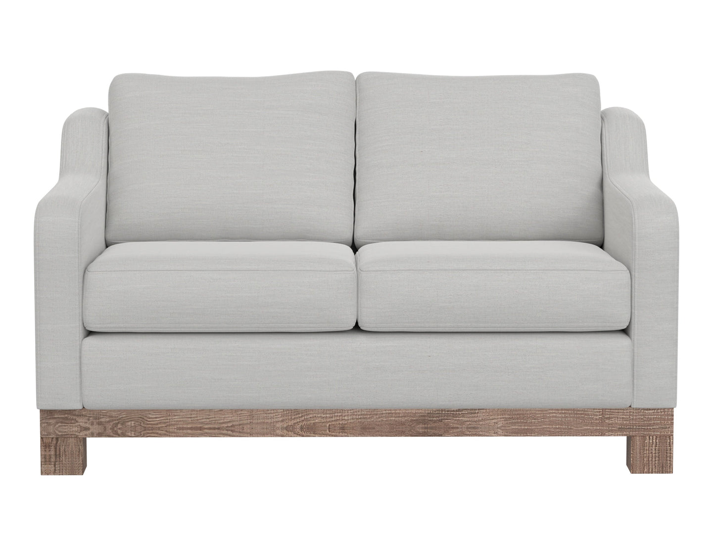 Wooden Frame & Base, Two-Cushion Loveseat - Ecru Beige