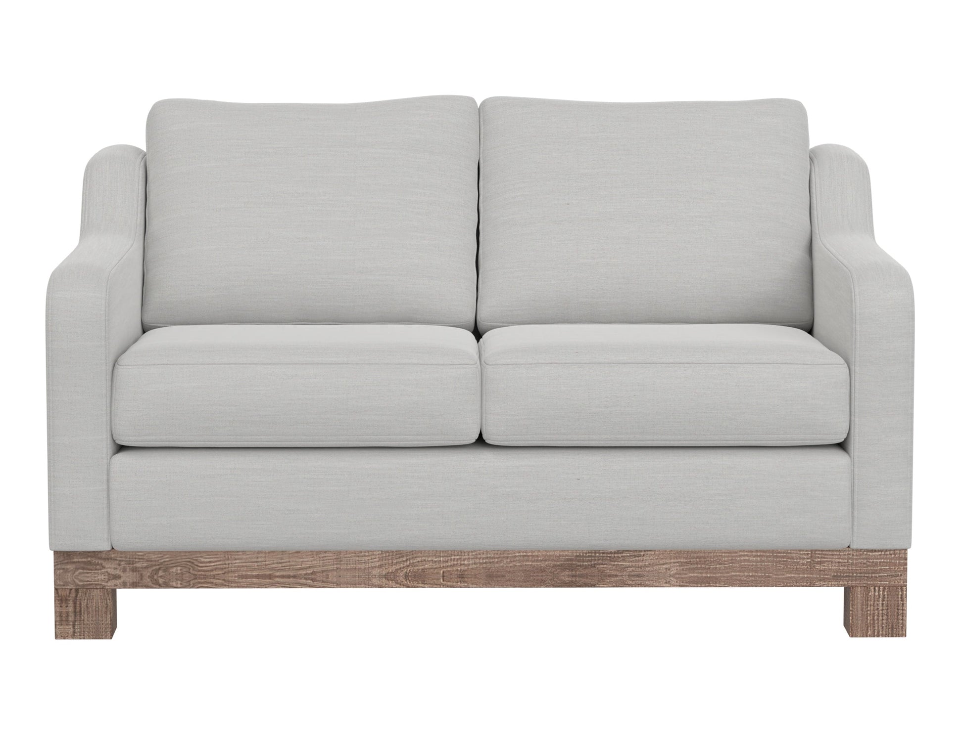 Wooden Frame & Base, Two-Cushion Loveseat - Ecru Beige