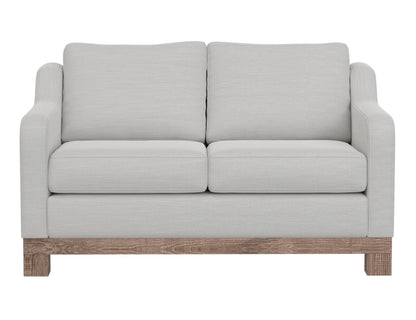 Wooden Frame & Base, Two-Cushion Loveseat - Ecru Beige