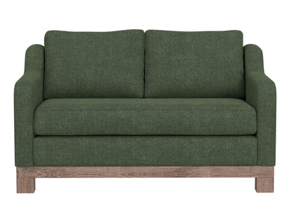 Wooden Frame & Base, Loveseat - Olive Green