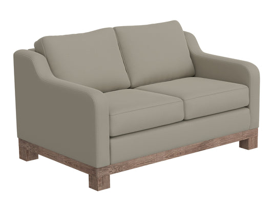 Wooden Frame & Base, Two-Cushion Loveseat - Almond Gray