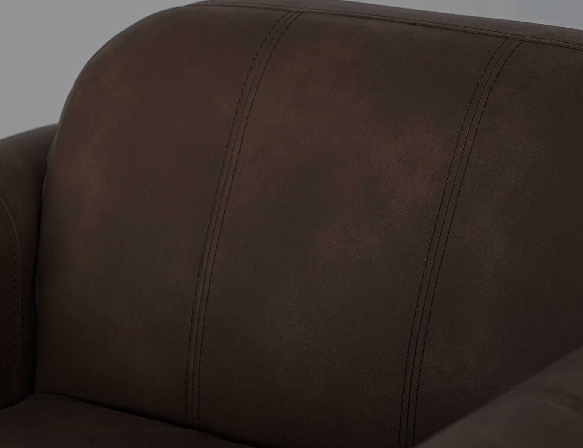 Wooden Frame & Base, Upholstered Seat Ottoman - Chocolate Brown