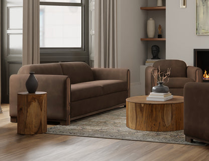 Chairside Table - Almond And Barrel Brown