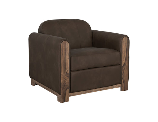 Wooden Frame & Base, Armchair - Chocolate Brown