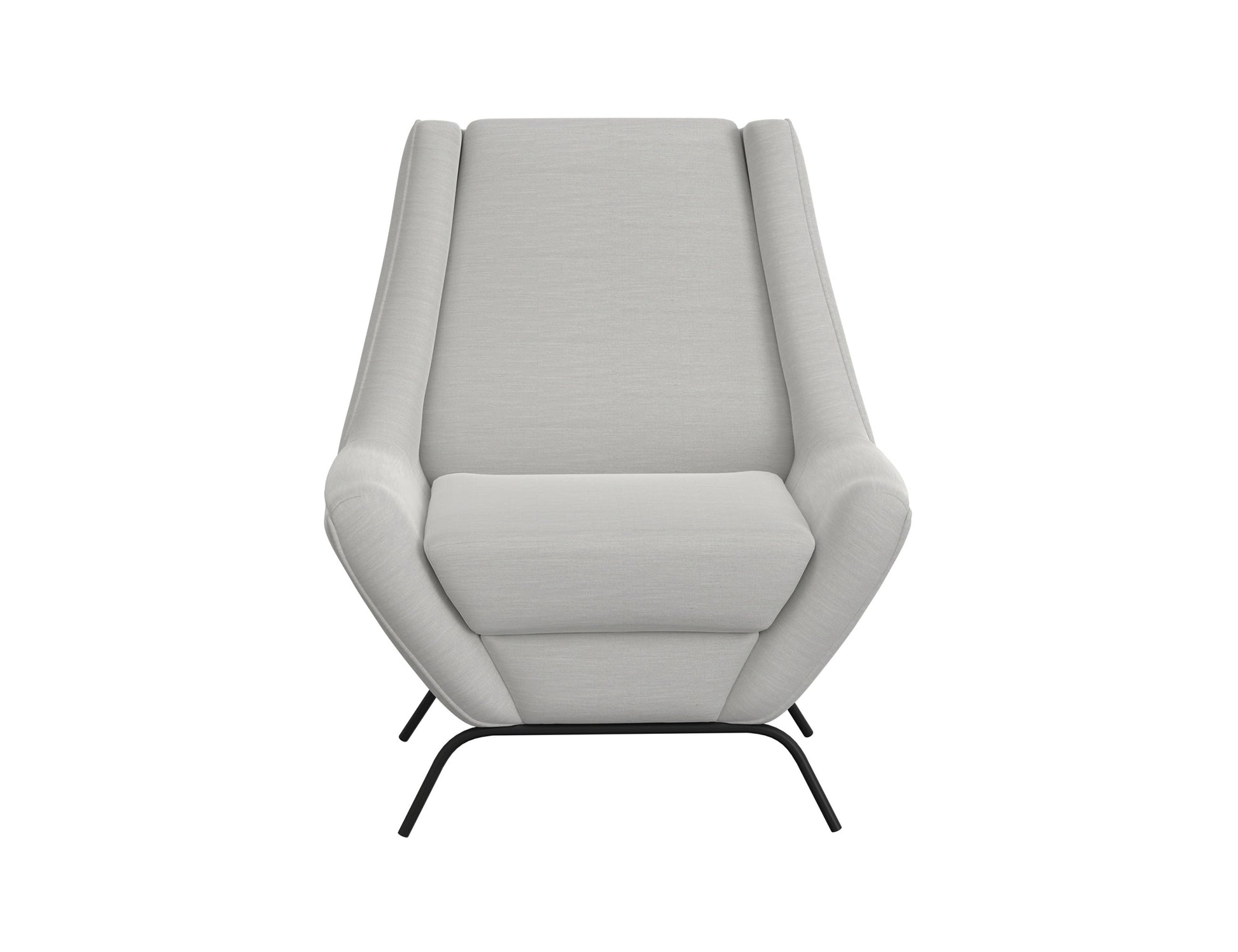 Wooden Frame & Metal Base, Armchair - Ecru Beige