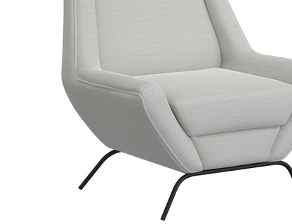 Wooden Frame & Metal Base, Armchair - Ecru Beige