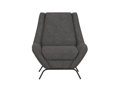 Wooden Frame & Metal Base, Armchair - Iron Gray