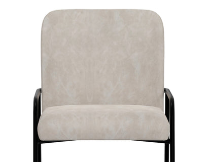 Wooden Frame & Metal Base 30" Upholstered Barstool - Ivory