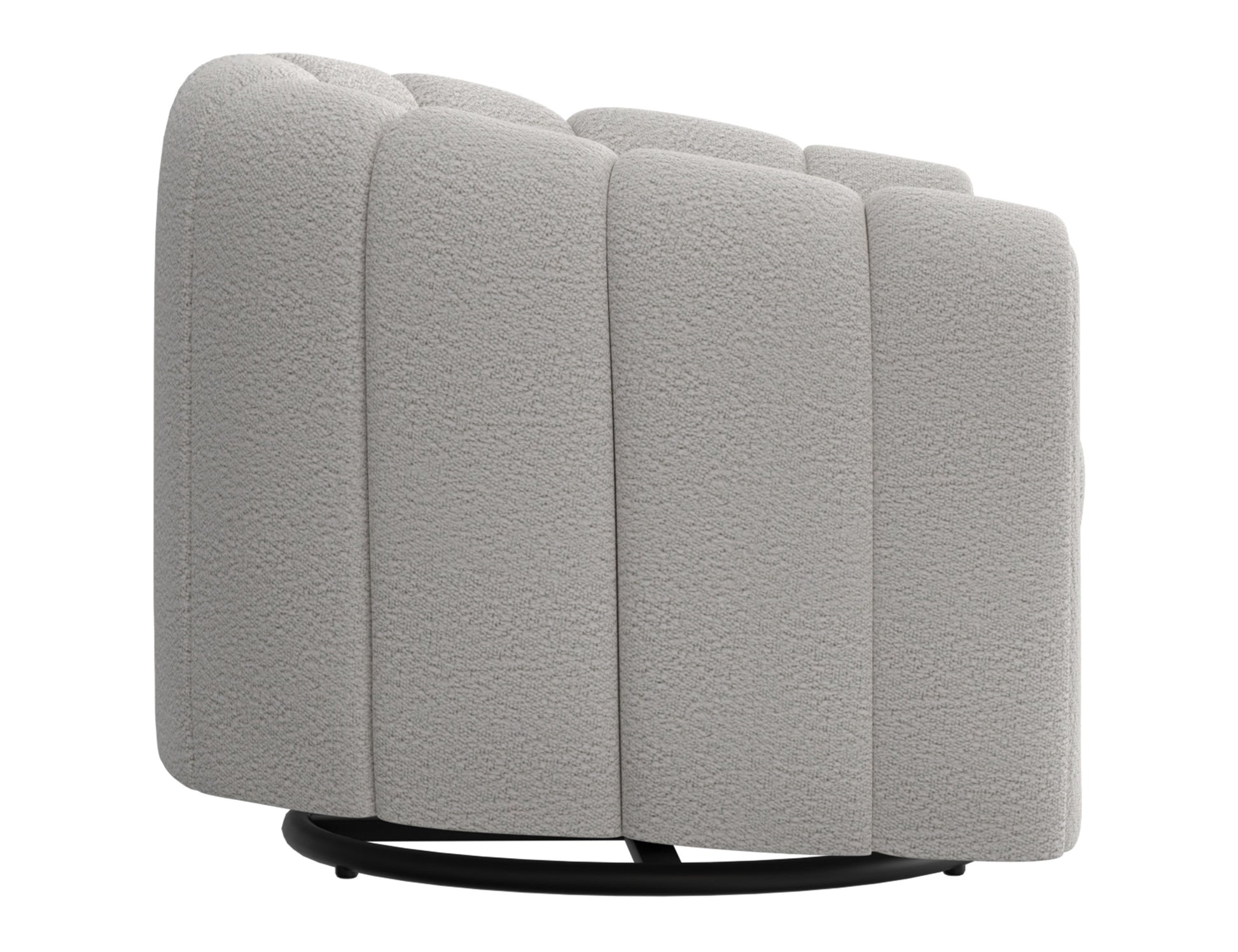 Wooden Frame & Metal Base, 360 Degree Swivel Glider Accent Chair - Light Cream