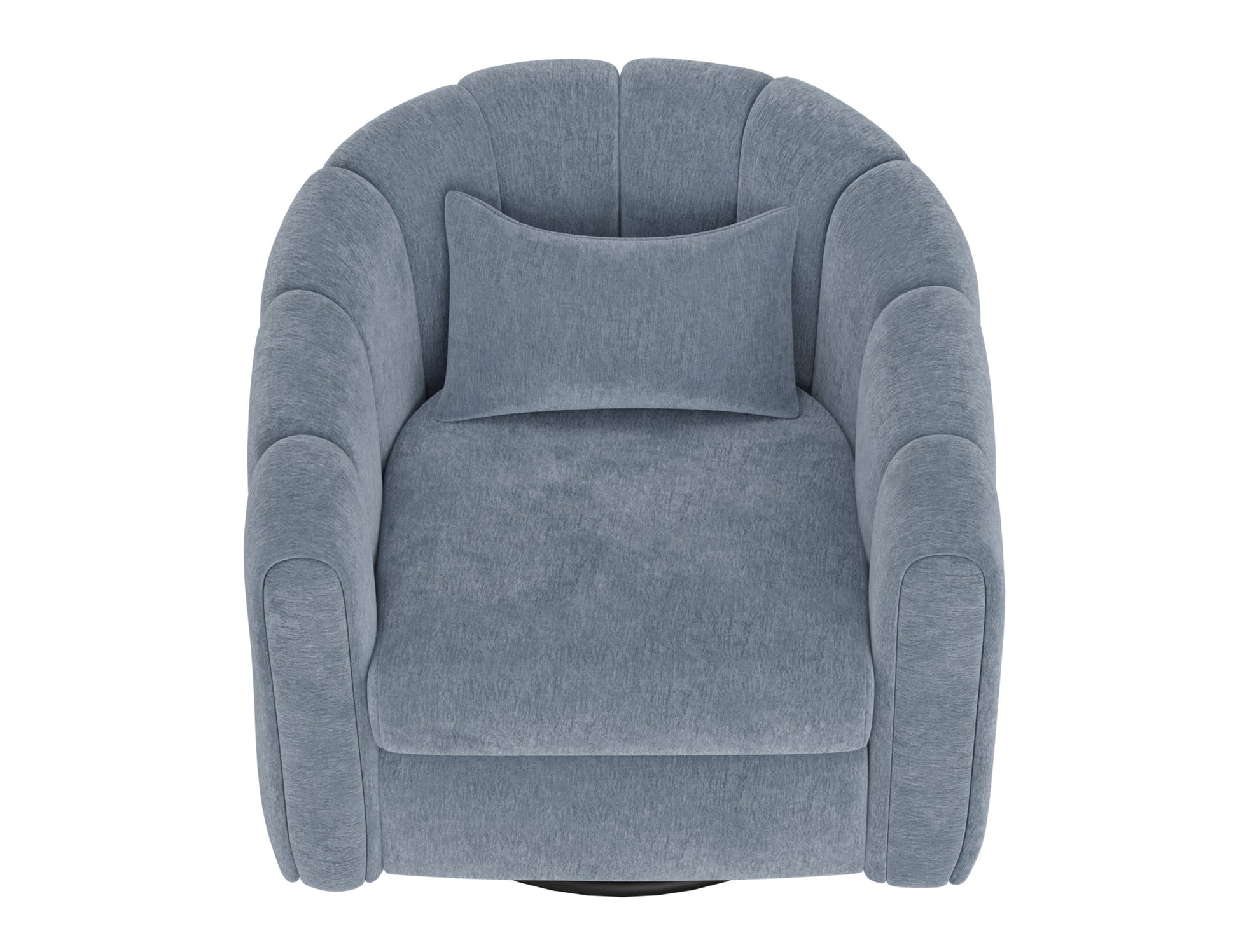 Wooden Frame & Metal Base, 360 Degree Swivel Glider Accent Chair - Light Blue