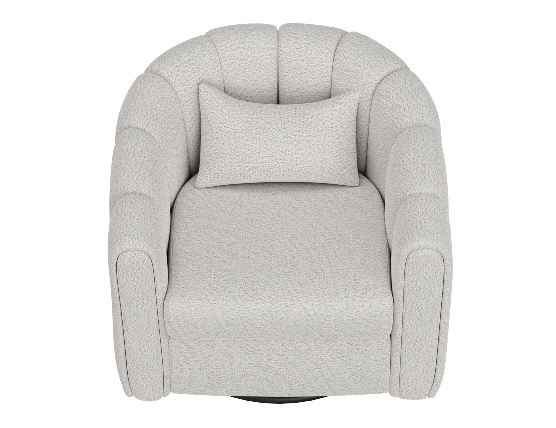 Wooden Frame & Metal Base, 360 Degree Swivel Glider Accent Chair - Light Cream