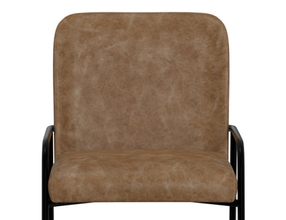 Wooden Frame & Metal Base, 30" Upholstered Barstool - Caramel Color