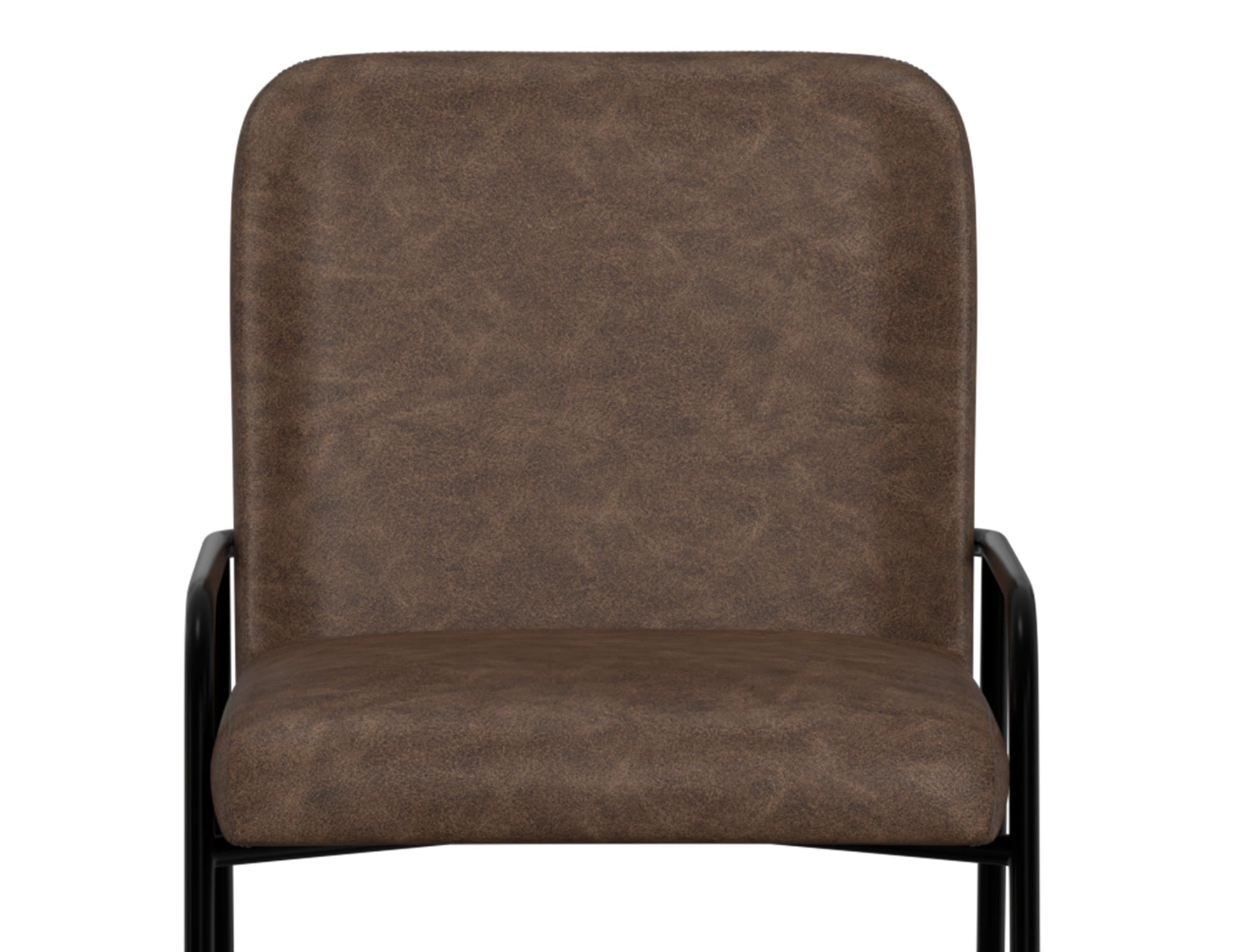 Wooden Frame & Metal Base, 24" Upholstered Barstool - Chocolate Brown