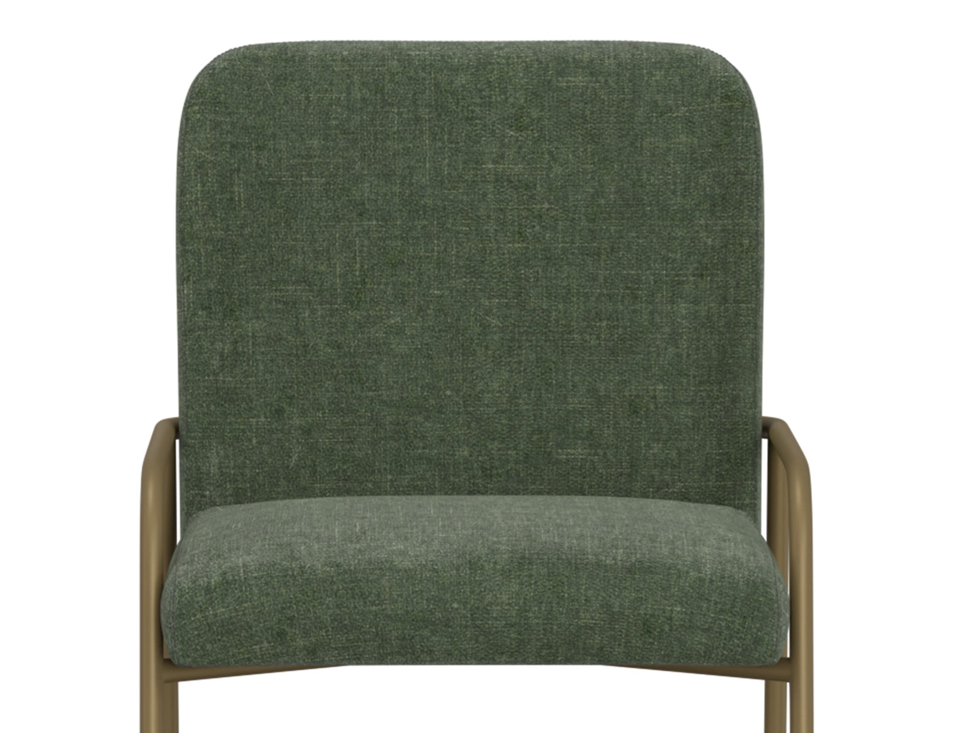 Wooden Frame & Metal Base, 30" Upholstered Barstool - Olive Green