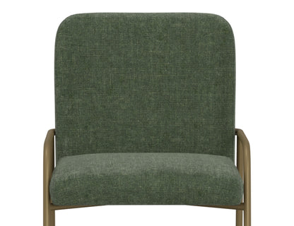 Wooden Frame & Metal Base, 30" Upholstered Barstool - Olive Green