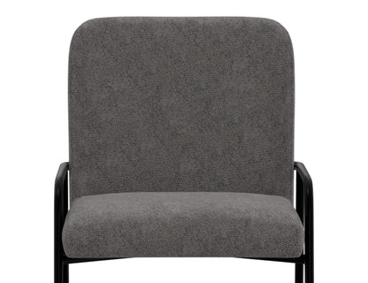 Wooden Frame & Metal Base, 24" Upholstered Barstool - Iron Gray