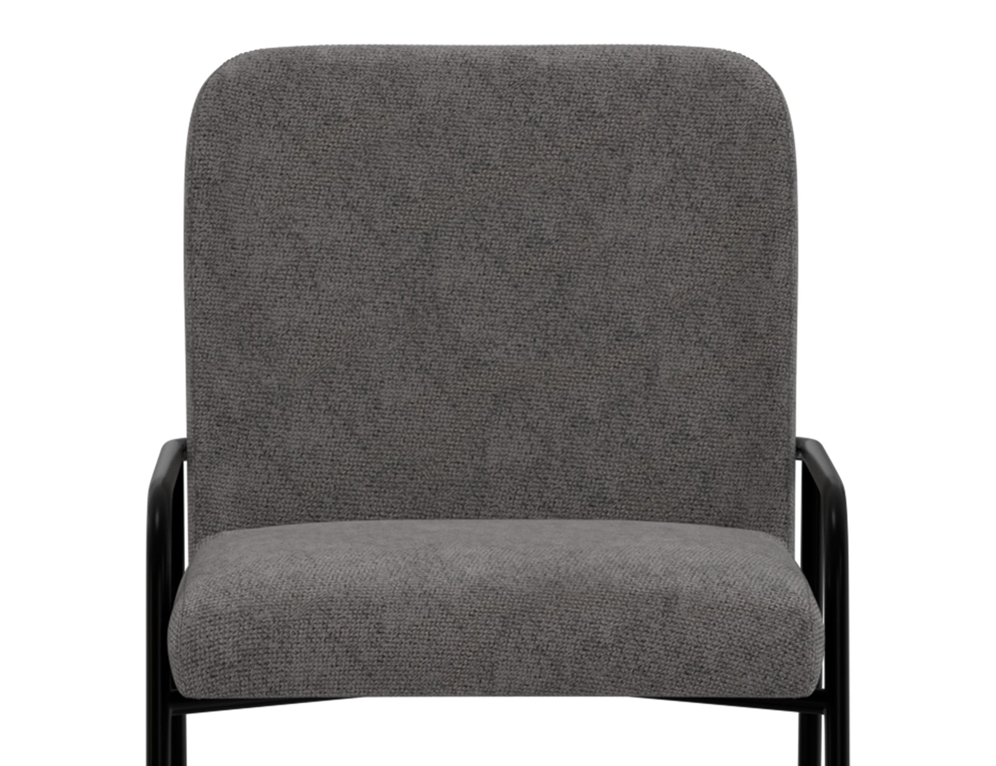 Wooden Frame & Metal Base, 30" Upholstered Barstool - Iron Gray