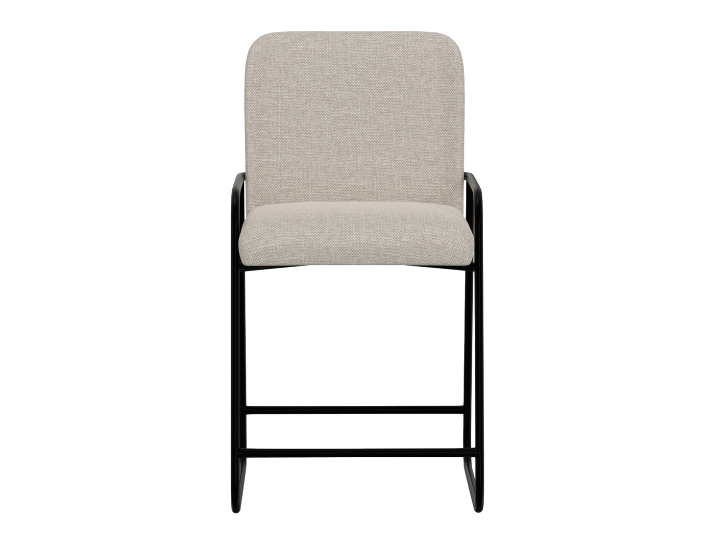 Wooden Frame & Metal Base, 24" Upholstered Barstool - Agreeable Gray